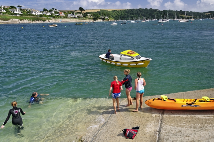Swimmers on the Slipway, St Mawes by Rod Johnson