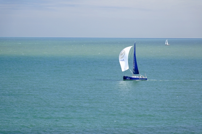 Yachts Sailing in Ventnor Bay by Rod Johnson