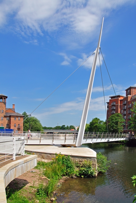 Swing Bridge at Cathedral Green, Derby by Rod Johnson