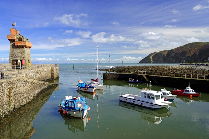 Boats In Lynmouth Harbour by Rod Johnson