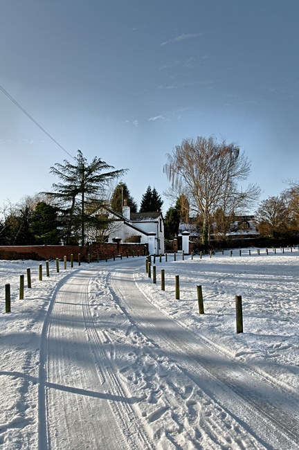 Snow Tracks, Rolleston on Dove by Rod Johnson