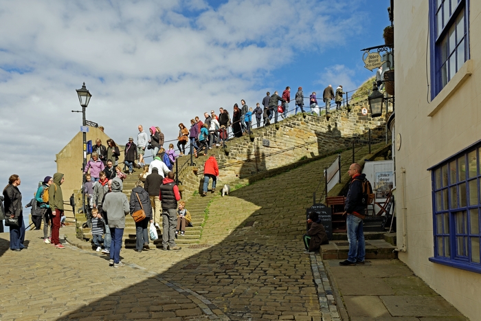 Congestion On The Steps, Whitby by Rod Johnson
