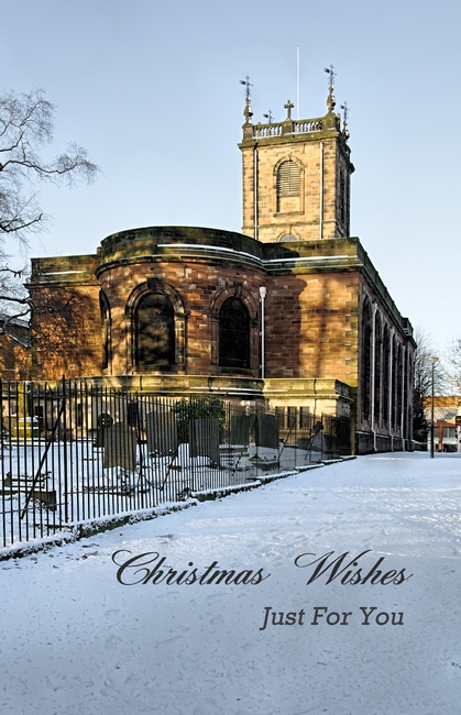 Card - St Modwen's Church, Burton - in the Snow by Rod Johnson