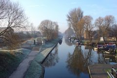 A wintry scene of the Trent and Mersey Canal at Horninglow Basin in Burton on Trent. Link to Waterways Gallery.